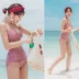 2019 retro ngọt ngào áo tắm kẻ sọc đi biển bikini bikini cô gái eo cao đã mỏng che thịt mùa xuân nóng - Bikinis