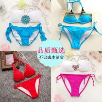 Clearance of European and American bikini split vacation sexy three-point small chest gathering art test diving triangle hot spring swimsuit