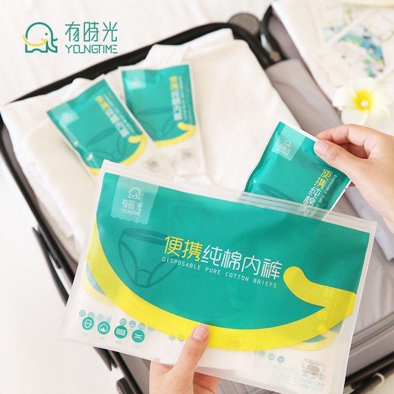 YOGTIME FREE FROM WASHING UNDERWEAR FOR MEN AND WOMEN TRAVEL TRIANGLE PURE COTTON BRIEFS TRAVEL FREE WASH SAFETY PANTS ALL-COTTON SHORTS