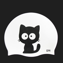 Personality Printed Long Hair Waterproof Stylish Cute Protective Ear Swimming Cap Lady adult children Silicone Big number swimming cap