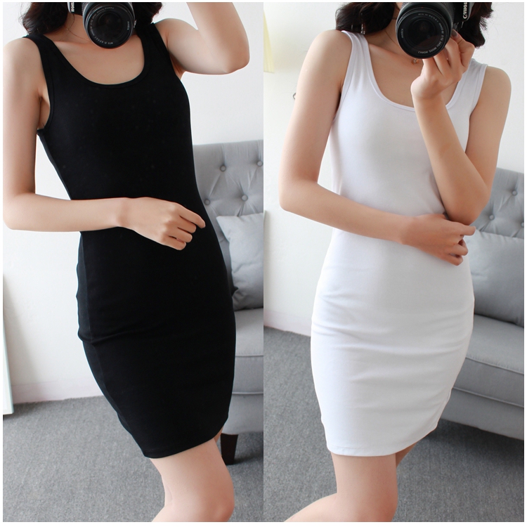 Tiebing'Erjia Special High-Volume Pure Cotton Bodycon Skirt, Summer Stretchy Women's Base Skirt, Long Tank Dress Tiebing'Erjia Special High-Volume Pure Cotton Bodycon Skirt, Summer Stretchy Women's Base Skirt, Long Tank Dress