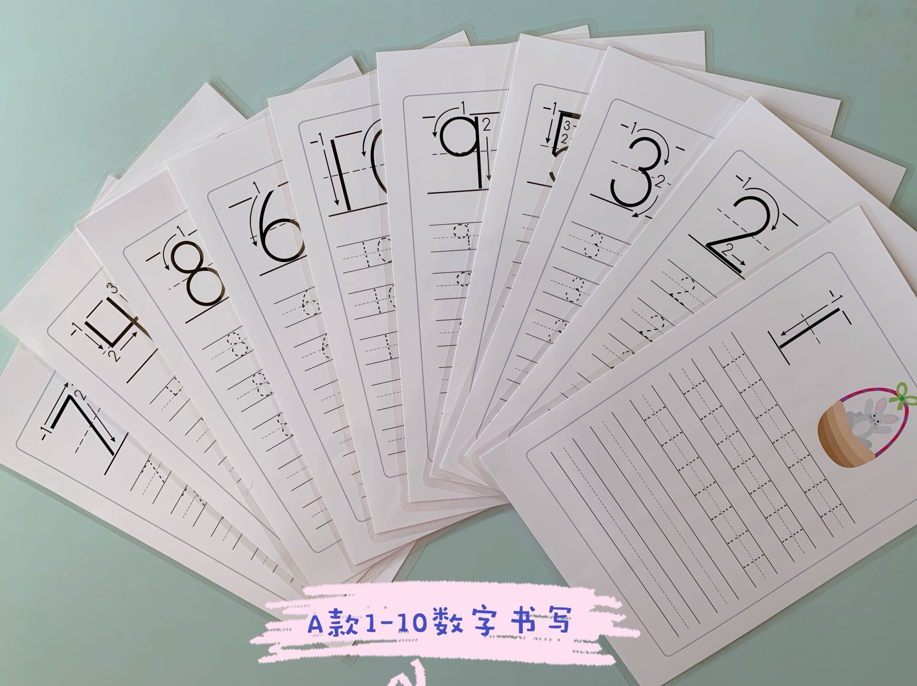 Early teaching digital writing Cognitive Cards Erasable and repeated practice handwriting 1-10-20 correct order writing