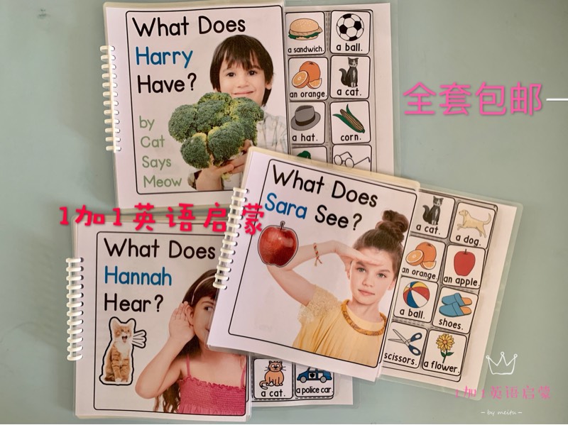 Douyin Net Red DIY English Enlightenment Quiet Book Finished Parent-Child Interactive Paste Book English Teaching Aids Enlightenment