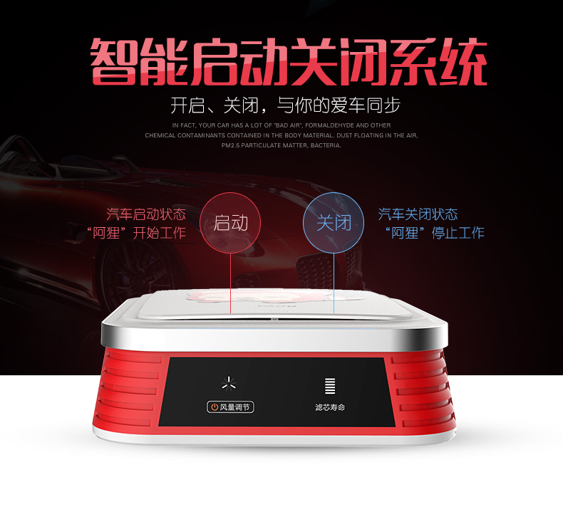 Máy lọc không khí ô tô mới Yadu ngoài máy lọc xe ô tô formald PM2.5 KJ23F-ALI01 máy lọc không khí karofi kap-e114