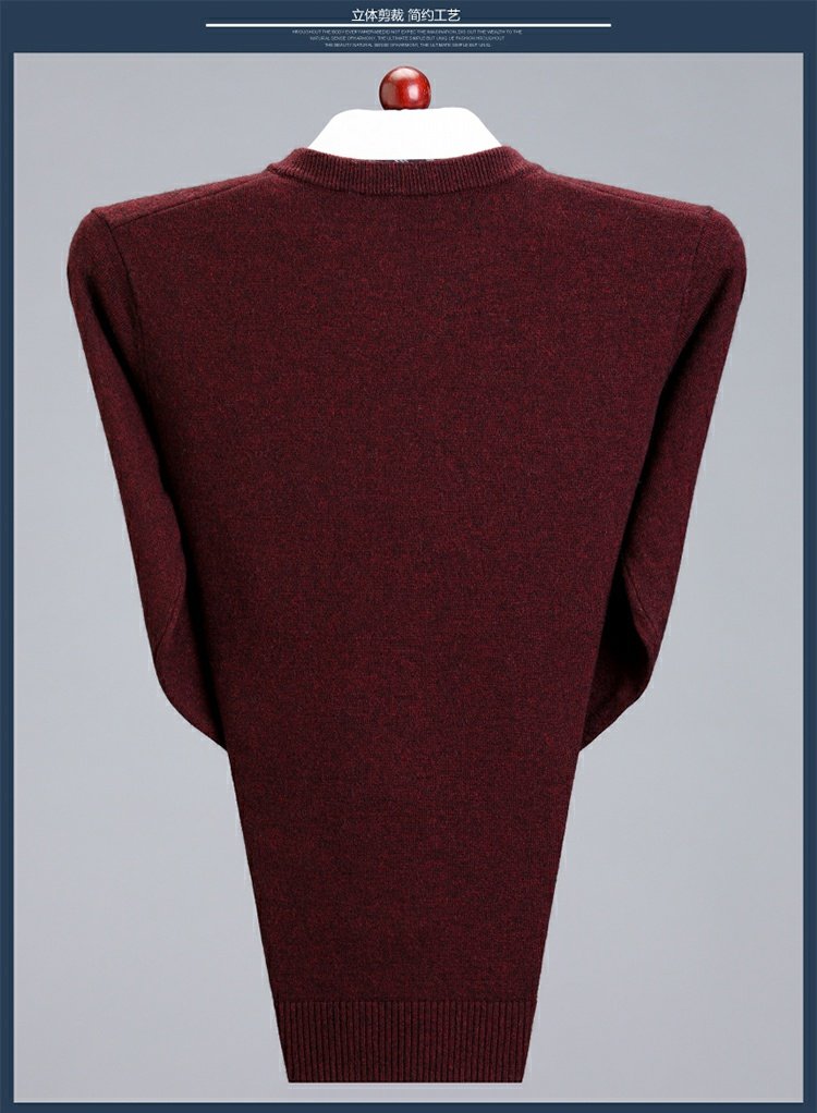 Mùa đông 2018 mới áo len cashmere nam trung niên dày tinh khiết cashmere v-cổ đan nam hình trái tim gà áo len nam áo phao nam hàng hiệu