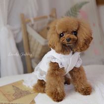 Dogs and cats autumn and winter plus velvet white lace wedding dress Teddy Bears Bear Schenary Fa Dou Ke wedding clothes