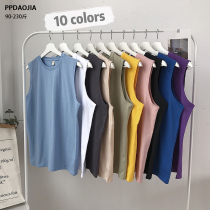 Summer Hong Kong style solid color basketball sports vest mens tide wear loose waistcoat waistcoat trend personality sleeveless t-shirt