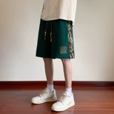 Ретро летние шорты, штаны, китайский стиль, с вышивкой, оверсайз