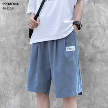 Label shorts mens summer fashion brand ins loose and simple sports five-point pants Students casual trend all-in-one pants