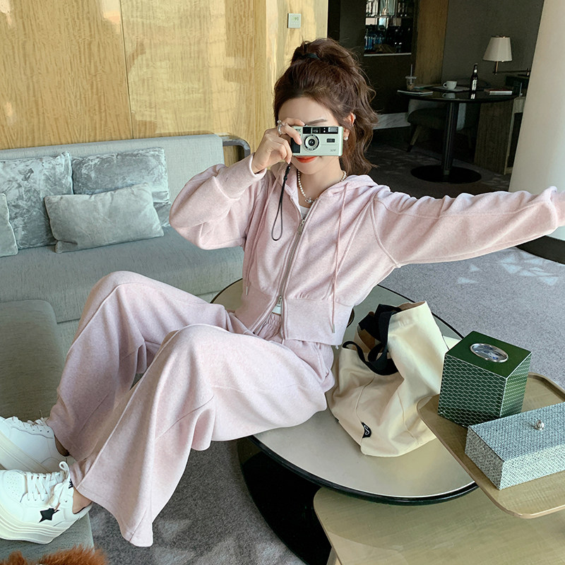 2023 New Spring Pink Set Female spot gently wears a complete set of French suits