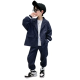 Осенняя летняя одежда, осенний классический костюм для отдыха для мальчиков, коллекция 2023, в западном стиле, популярно в интернете, подходит для подростков