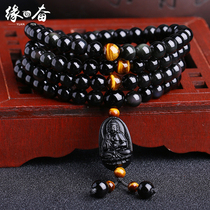 Natural color eye obsidian Zodiac life Buddha bracelet men and womens money transfer multi-circle Buddha beads handstring jewelry