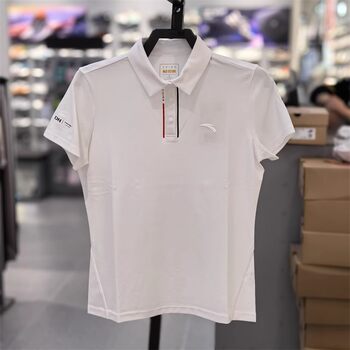 Anta Polo Shirt for Women 2024 Summer New Style Liquid Soft Ice Skin Breathable Short-Sleeved Eco Silk Short-Sleeved 162427101