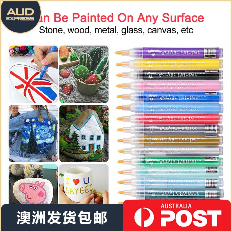 24 Color Mark Pen Suit Oily Color Pen Propylene Watercolor Graffiti Student (shipped in Australia) - Taobao