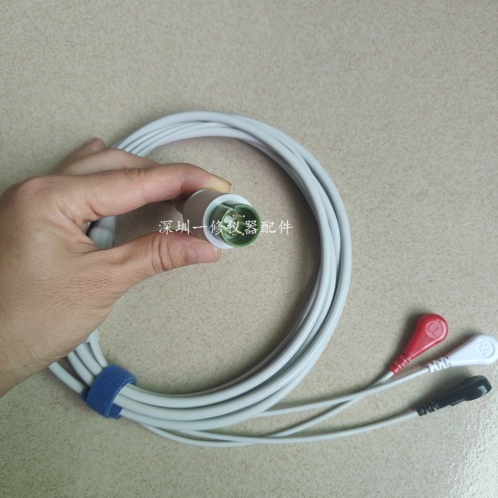 北京麦邦CD2000 MB526T心电监护仪导联线连接线六针三导扣式配件