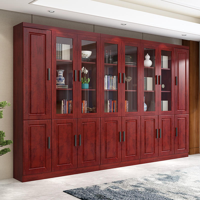 Office Filing Cabinet Information Stall Case Wood Containing Bookcase With Glass Door Bookcase With Cabinet Locker