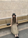 小君君布兰妮 Дизайнерское платье без рукавов без рукавов, тренд сезона, А-силуэт