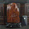 Hong Hao Ruigong Old wood Hainan Huanghuali Flower full moon night wood carving Purple oil pear office entrance root carving ornaments