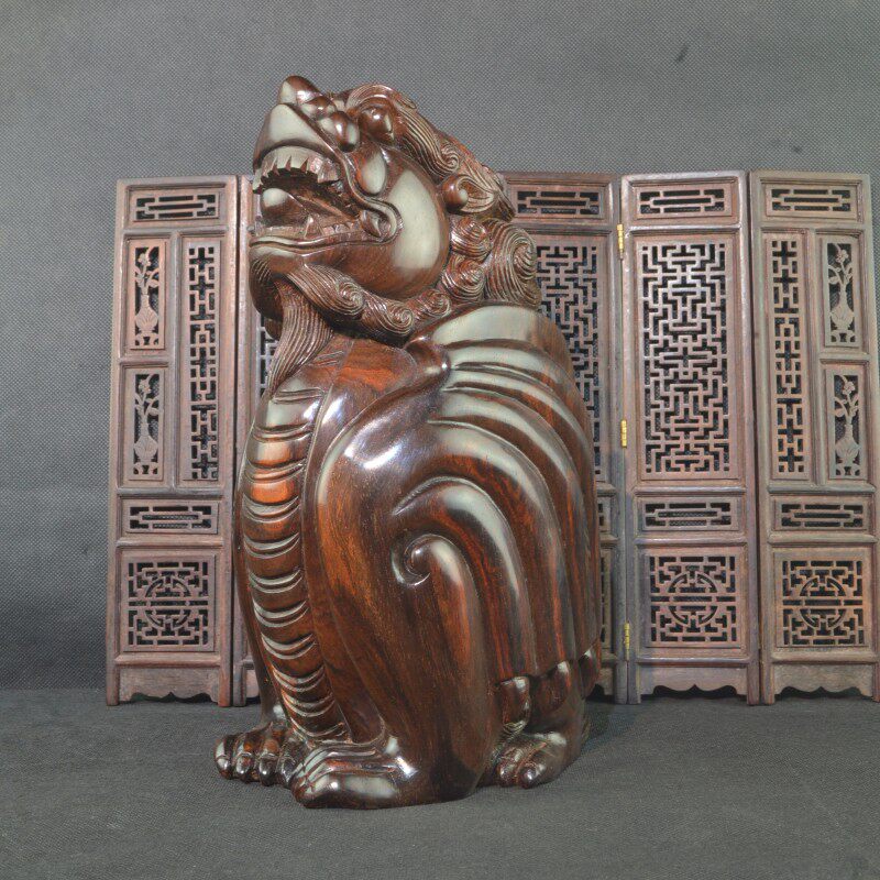 Lao Great Red Acid Branches Look Heaven-roar Lear Leu Wood Carving Chinese Style Comeback Ancient Material Suxuan Pendulum Pieces Red Wood Pure Hand Engraving