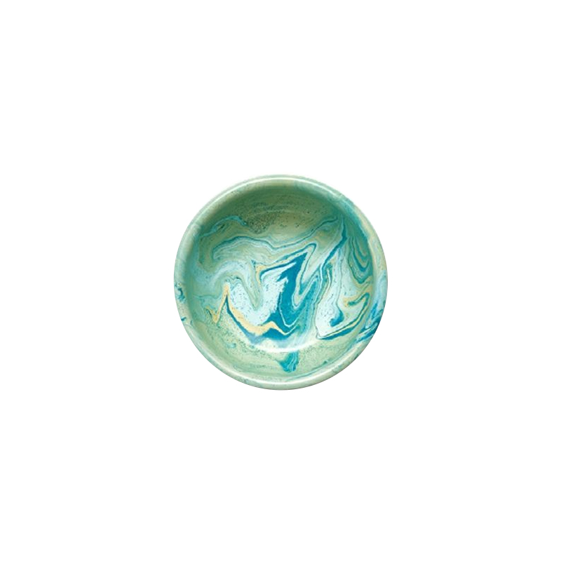 土耳其BORNN搪瓷餐具薄荷绿大理石纹餐盘碗杯