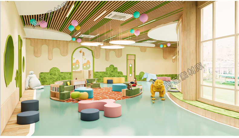 图片[12]-儿童房娱乐室SU模型儿童玩具房儿童活动室幼儿园活动室SU草图大师-cg男孩