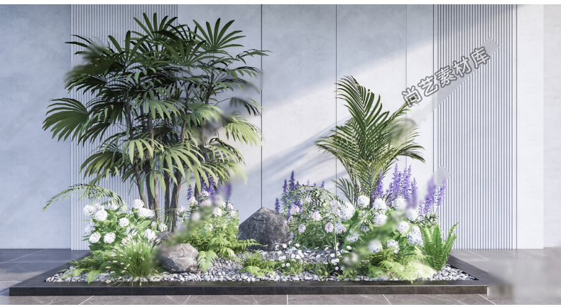 图片[8]-现代植物组合植物堆SU模型园林景观树乔木灌木地被花卉SU草图大师-cg男孩