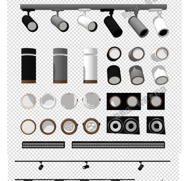 图片[13]-SU筒灯射灯轨道线条磁吸坎内嵌灯条双头舞台展示草图大师SU模型-cg男孩