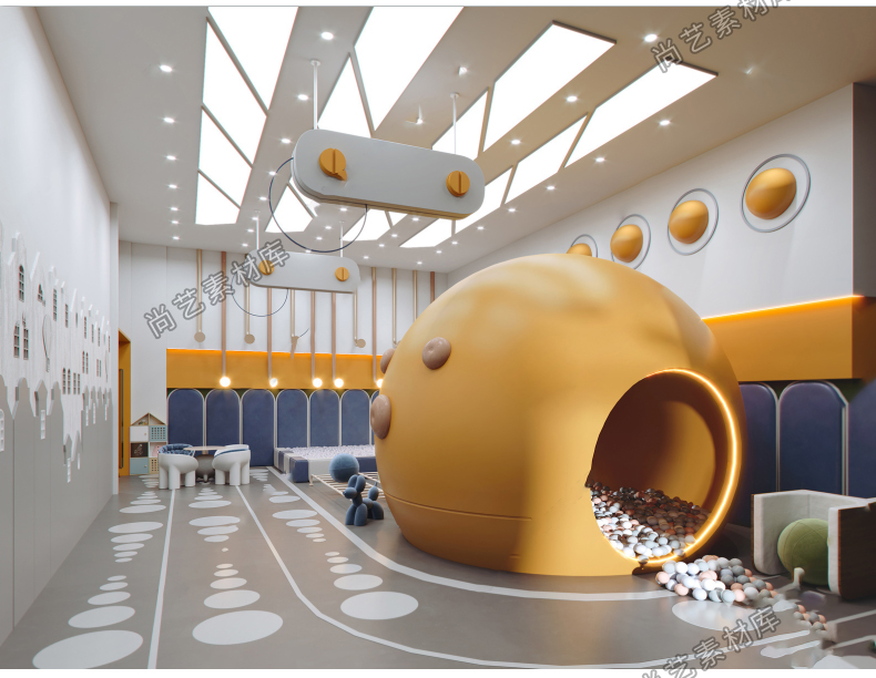 图片[6]-儿童房娱乐室SU模型儿童玩具房儿童活动室幼儿园活动室SU草图大师-cg男孩