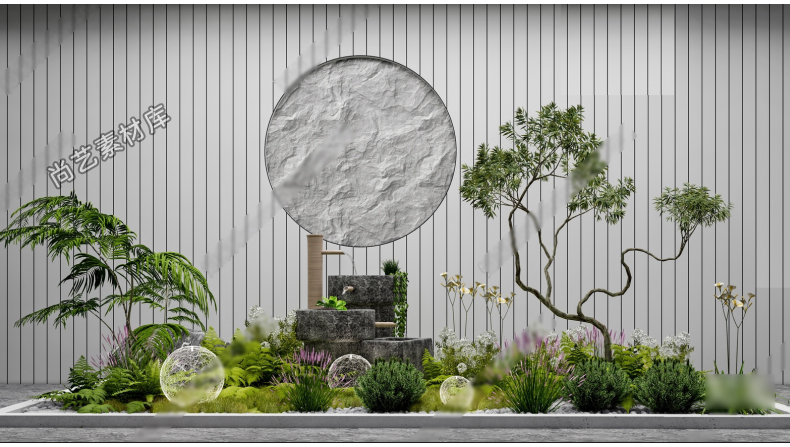 图片[7]-现代植物组合植物堆SU模型园林景观树乔木灌木地被花卉SU草图大师-cg男孩