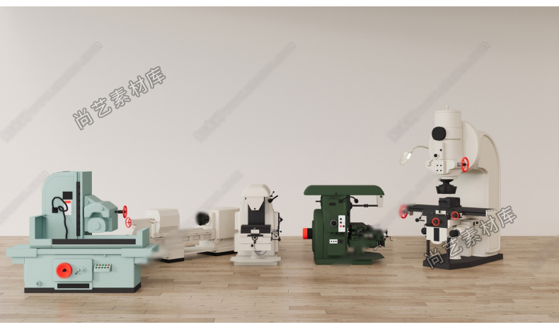 图片[4]-现代数控机床SU模型车床机床设备工业设备铣床刨床钻床SU草图大师-cg男孩