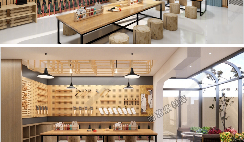 图片[4]-现代陶艺手工坊木工坊SU模型儿童手工室手工店DIY陶艺馆纸工坊-cg男孩