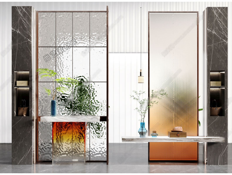 图片[7]-草图大师 现代玻璃屏风镂空玄关隔断中式禅意枯木枯枝树干 SU模型-cg男孩