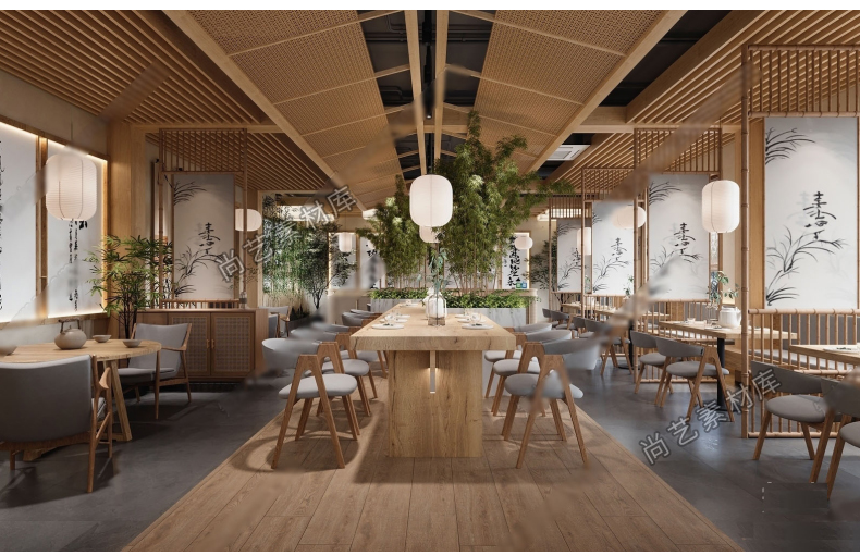 图片[3]-草图大师现代自助餐厅SU模型酒店自助西餐厅员工食堂自助餐台SU模-cg男孩