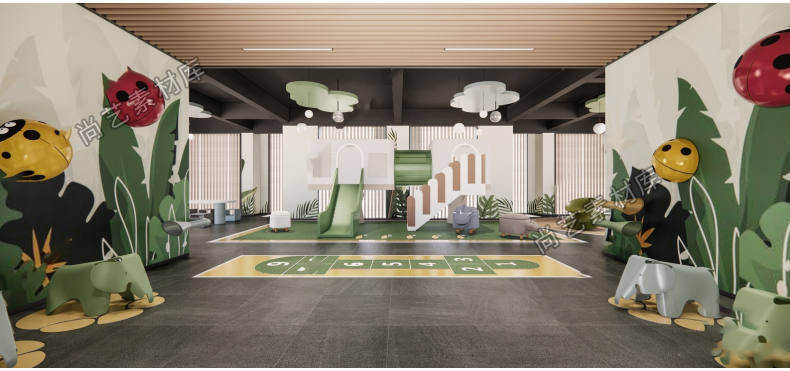 图片[13]-儿童房娱乐室SU模型儿童玩具房儿童活动室幼儿园活动室SU草图大师-cg男孩