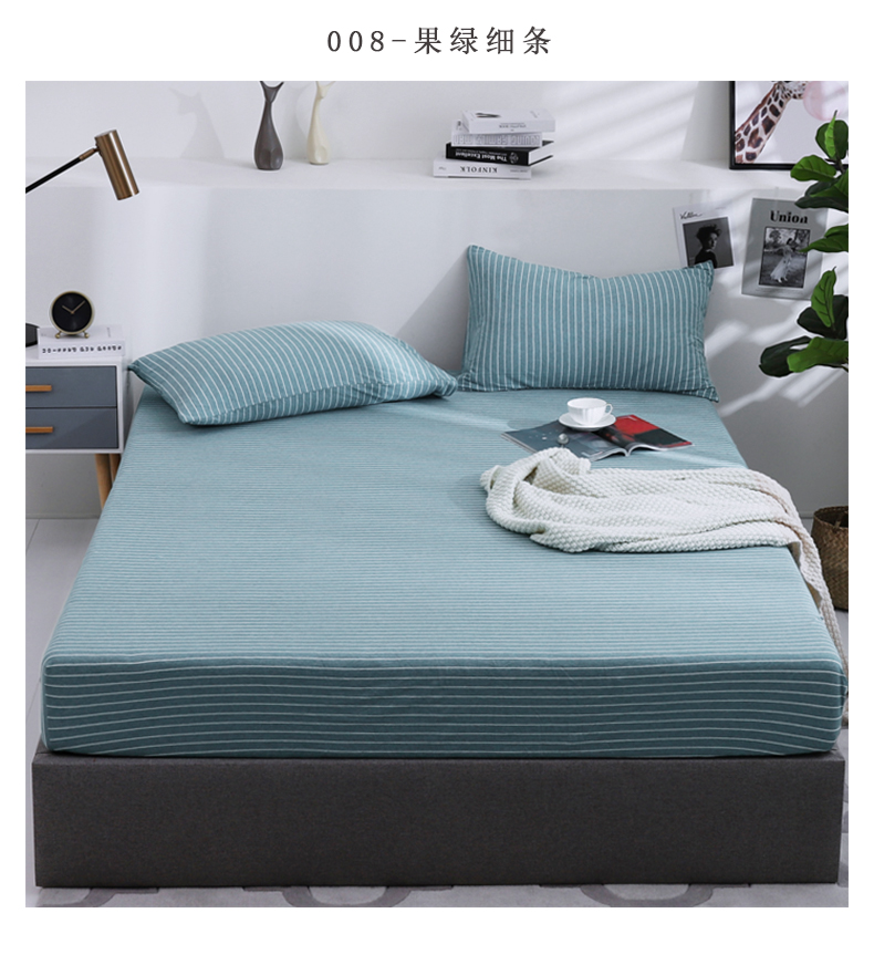 Giường cotton Bọ Cạp 笠 một miếng bông màu nude ngủ thân thiện với da đan bằng cotton đơn đôi mềm mại bọc nệm Simmons - Trang bị Covers ga chun trải giường	
