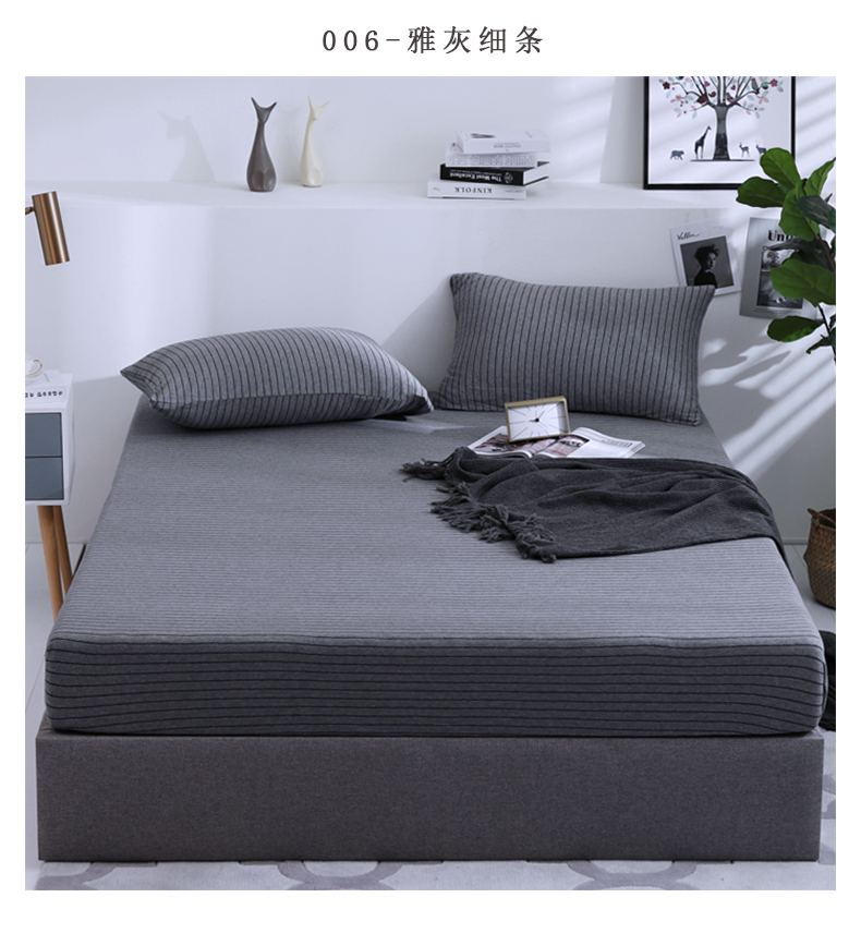 Giường cotton Bọ Cạp 笠 một miếng bông màu nude ngủ thân thiện với da đan bằng cotton đơn đôi mềm mại bọc nệm Simmons - Trang bị Covers ga chun trải giường	