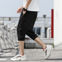 Ice silk Capri pants men Sports quick-drying shorts loose summer thin casual pants size running 7 points pants tide