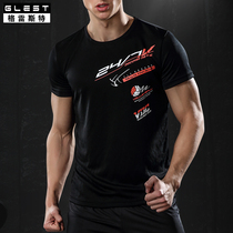 Quick-drying short-sleeved mens fitness t-shirt light and breathable large size quick-drying gym training running sports short-sleeved