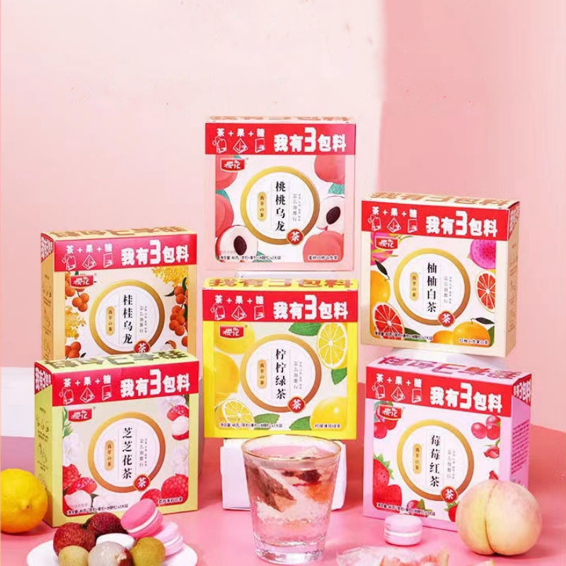 樱花牌蜜桃乌龙茶白桃柠檬茶水果组合花茶独立袋装果茶包冷泡