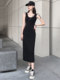 Black suspender skirt high-end skirt 2025 new women's sleeveless vest dress slim suspender dress long autumn