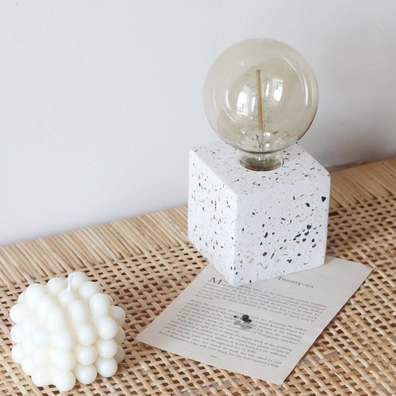 Nordic Feng Shui Grinding lamp ins Edison Tungsten Filament LED Bulb Atmosphere Light Pendulum with Bedroom Bedside Small Night Light