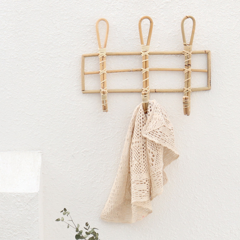 WULIHOME rattan choreography cap hook Xuanguan entrance door containing shop decorated with soft-mounted photo background props