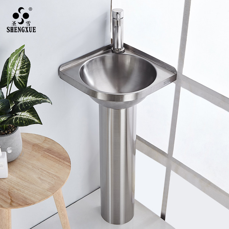 Shengxue 304 stainless steel washbasin Floor-to-ceiling balcony corner basin Small wash basin Powder room triangular basin