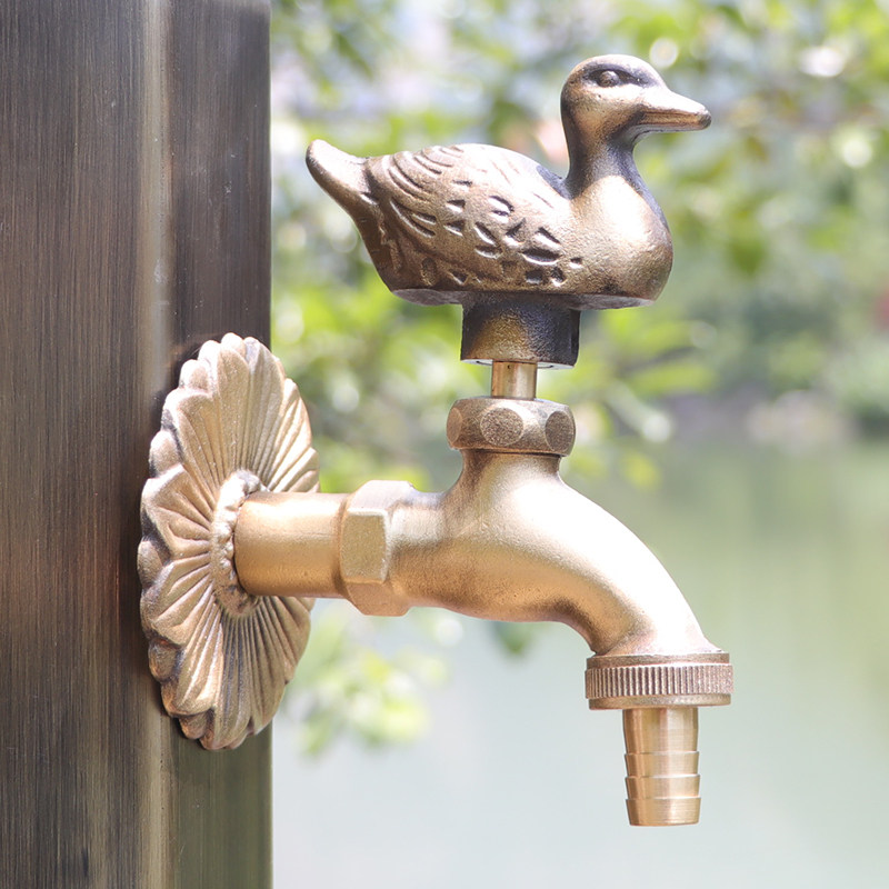 Courtyard garden animal outdoor faucet antique outdoor antifreeze all copper single cold creative washing machine faucet home