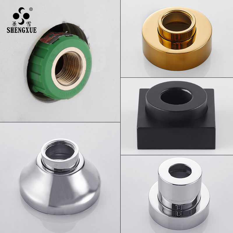 All copper adjustable shower decorative cover 6-point faucet ugly cover Telescopic shady cover increase height and thickness