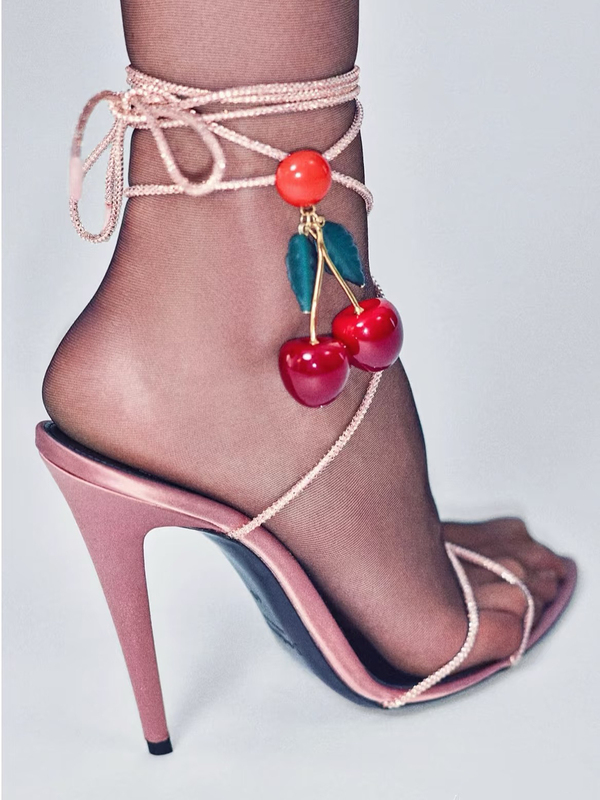 2026 New Cherry Rhinestone Strap High Heels Women's Summer Pointed Toe Stiletto Sandals Sweet and Spicy Style Stunning Closed-Toe Shoes 2026 New Cherry Rhinestone Strap High Heels Women's Summer Pointed Toe Stiletto Sandals Sweet and Spicy Style Stunning Closed-Toe Shoes
