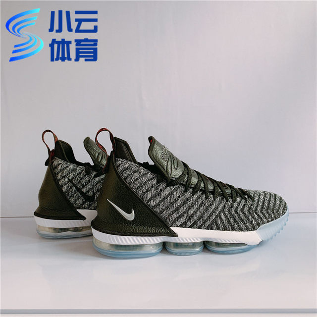 Nike LebronLBJ James 16 ສີດໍາແລະສີຂາວຂະຫນາດໃຫຍ່ເກີບບ້ວງຂອງຜູ້ຊາຍທີ່ແທ້ຈິງ AO2595-006