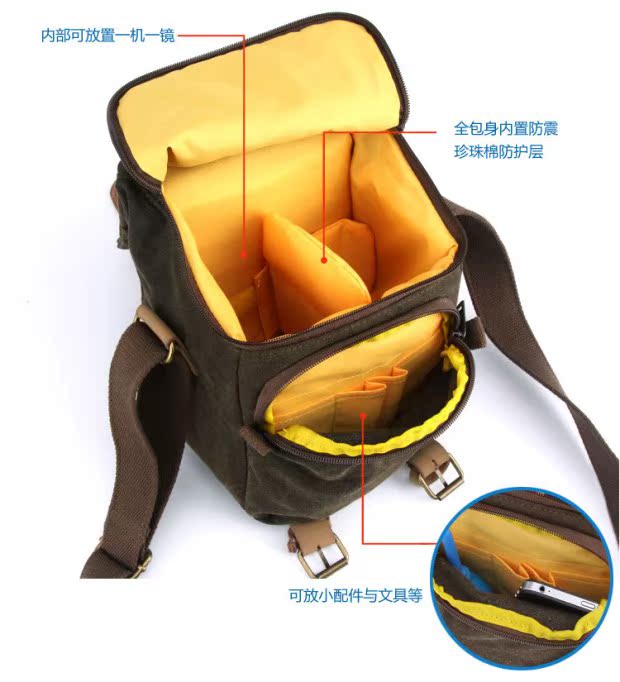 Túi đựng máy ảnh Canon DSLR 60D70D80D túi đựng máy ảnh cầm tay chống nước Túi đeo chéo kỹ thuật số Nikon - Phụ kiện máy ảnh kỹ thuật số túi đeo chéo máy ảnh