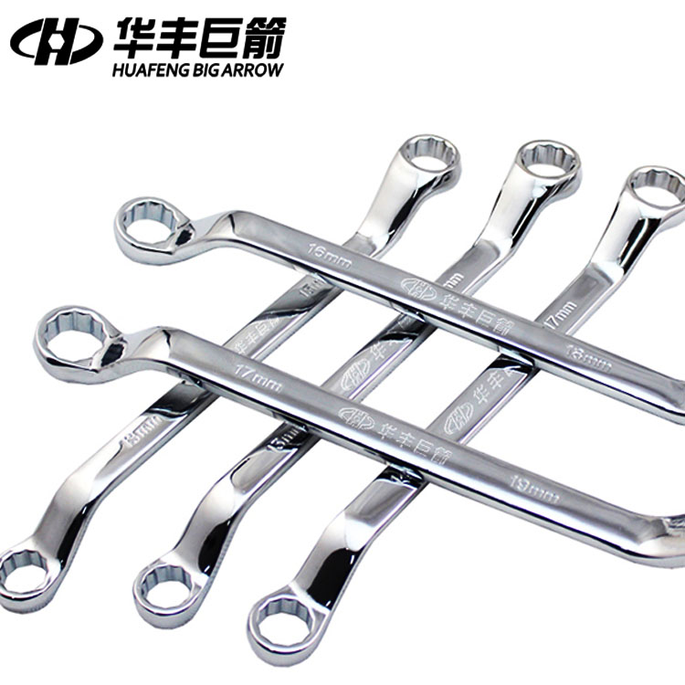 Huafeng giant arrow plum wrench Auto repair mirror polishing double-headed plum sleeve wrench metric glasses wrench