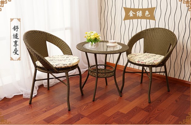 Bàn ghế ban công thời trang sáng tạo nội thất mây bàn trà cửa hàng bàn ghế clubhouse khách sạn khách sạn wicker ghế ba mảnh - Bàn ghế ngoài trời / sân ghế ban công chung cư